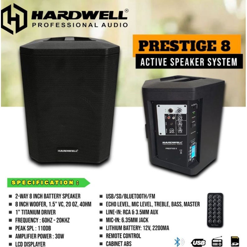 Speaker Aktif HARDWELL PRESTIGE-8 Original Speker 8inch PRESTIGE 8/PRESTIGE8