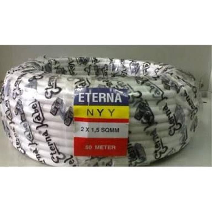 *pertukangan* Kabel eterna 2x1.5 eterna 2x1,5 kawat per roll ( 50 meter )