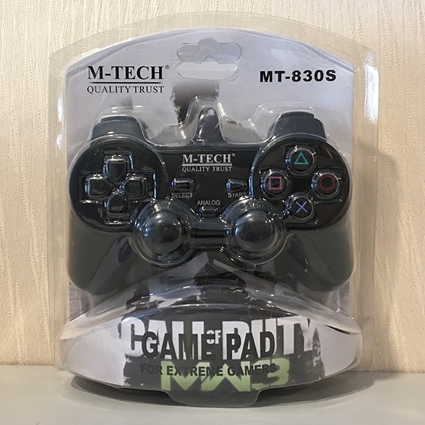 M TECH Gamepad Joystik MT-830 Hitam Single / Double