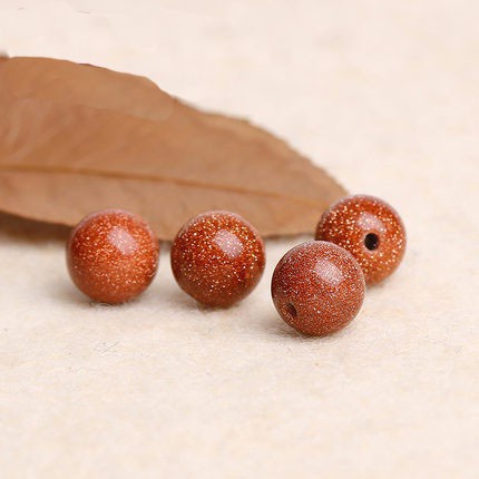 Natural Gold Sandstone Single Bead Diy Handmade Crystal