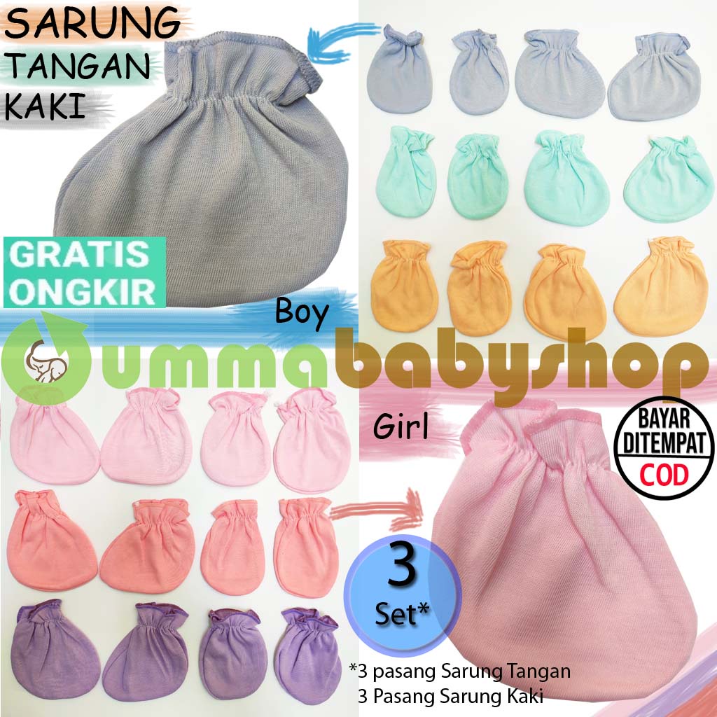 Sarung Tangan Bayi Sarung Kaki Bayi Sarung Tangan Kaki Bayi Newborn Sarung Tangan Polos Pastel Set Pasang Grosir Murah