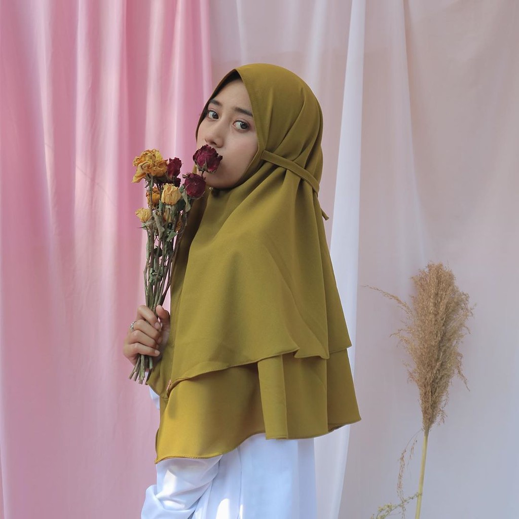 Khimar Khadeeja 2 Layer / Hijab Instant / Kerudung 2 Layer / Hijab Kece