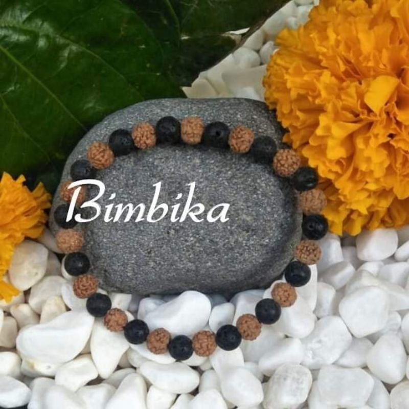 Gelang Pasupati Bali Rudraksha &  Lava 6mm