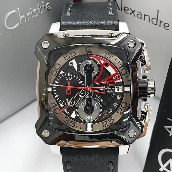 Jam Tangan Pria Alexandre Christie AC 3038 Black Silver Original unisex