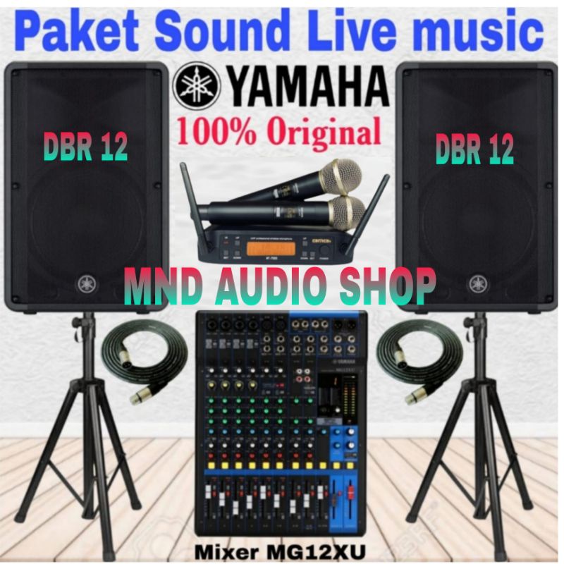 PAKET SOUND SYSTEM YAMAHA DBR 12 AKTIF 12 INCH ORIGINAL LIVE MUSIC