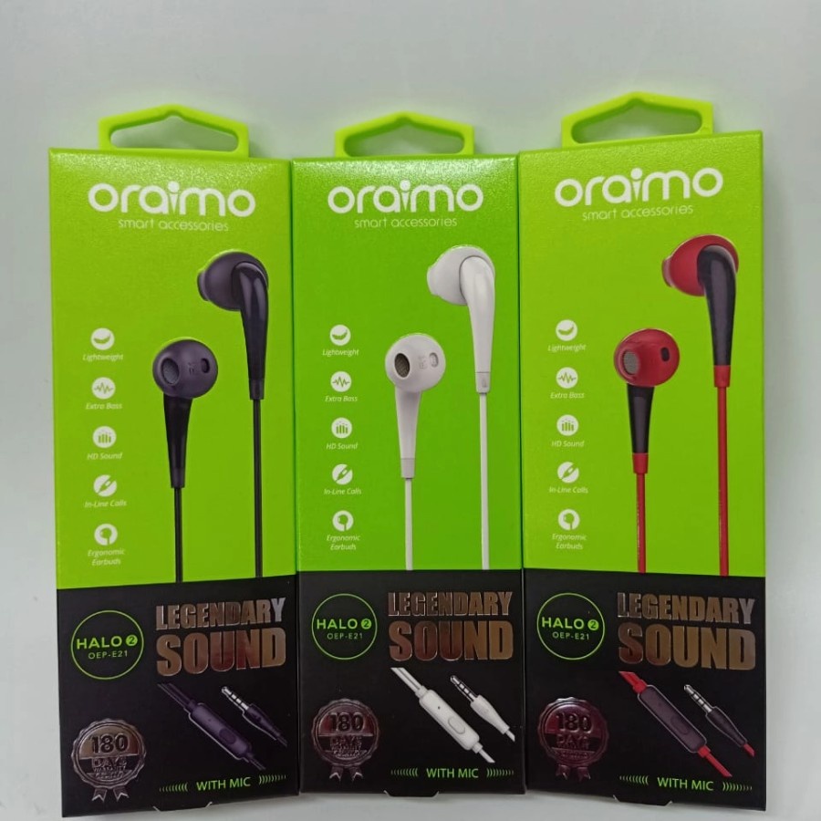 Jual Oraimo Halo 2 Earphone Legendary Sound Headset Handsfree OEP-E21 ...