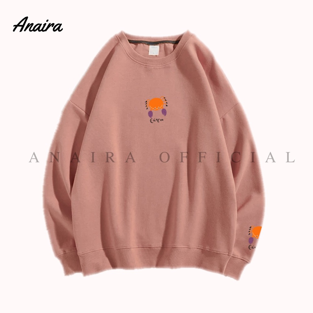 CANCER SWEATER CREWNECK WANITA ANAIRAOFFICIAL