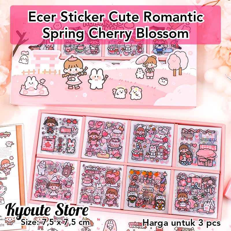 

Sticker Cute Girl Romantic Spring Sakura Japan Scrapbook Journal Diary