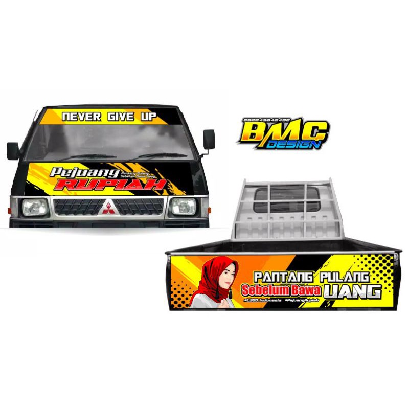 Stiker kabin depan + pintu belakang L300 , stiker 1 set L300