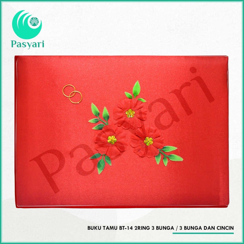 

Buku Tamu Bt-14 2ring 3 Bunga / 3 bunga dan Cincin / Book Hard Cover