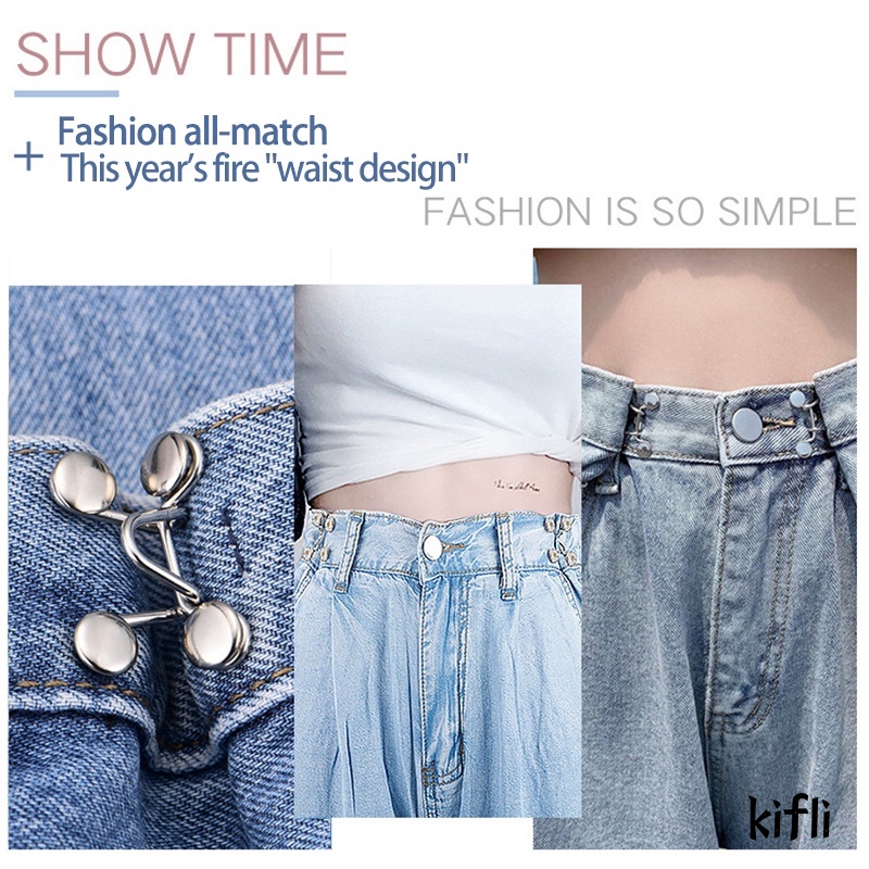 Korea Celana,Kancing Jeans Yang,Dapat Ditarik Aksesoris Pakaian Kancing Pinggang