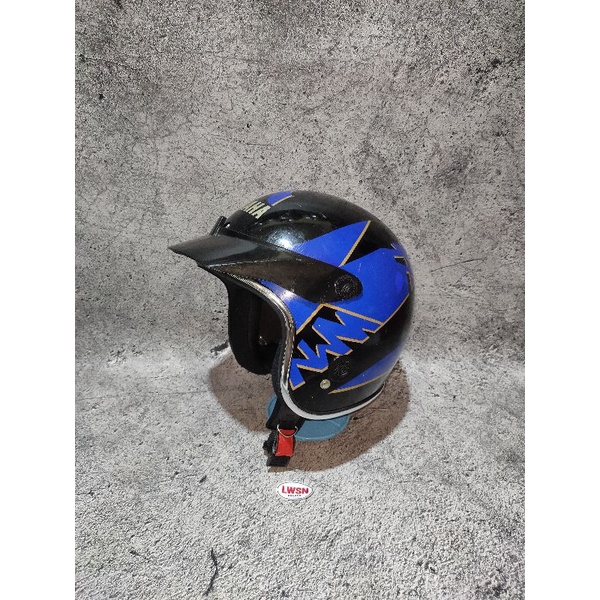 Helm Yamaha Lawas Jadul Original Biru Hitam