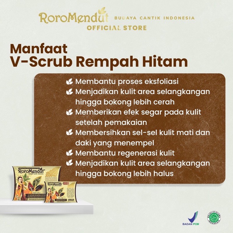 [FREE SPATULA/KUAS] V scrub Roro Mendut Lulur Pemutih Selangkangan Asli