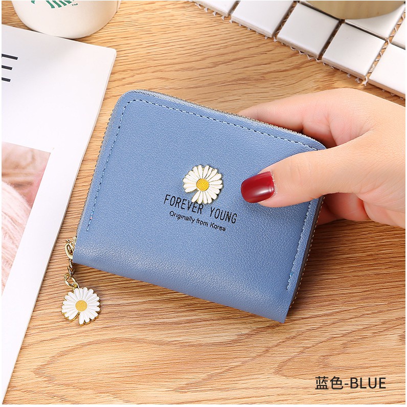 BV.ID DL381 DOMPET WANITA KOIN MOTIF BUNGA DAISY FREE GANTUNGAN BUNGA KOREAN FASHION