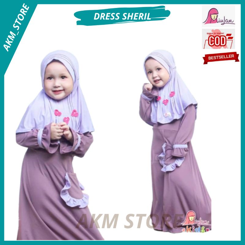 BAJU ANAK SET DRESS SHERIL MIULAN BAJU ANAK GAMIS ANAK