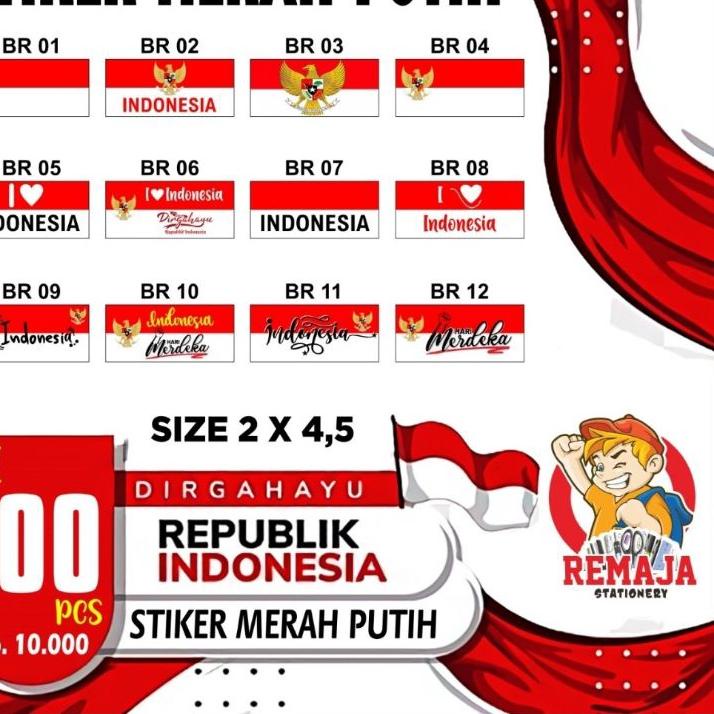 

✅Viral Stiker / sticker pipi Merah Putih isi 100pcs / Tempelan pipi murah