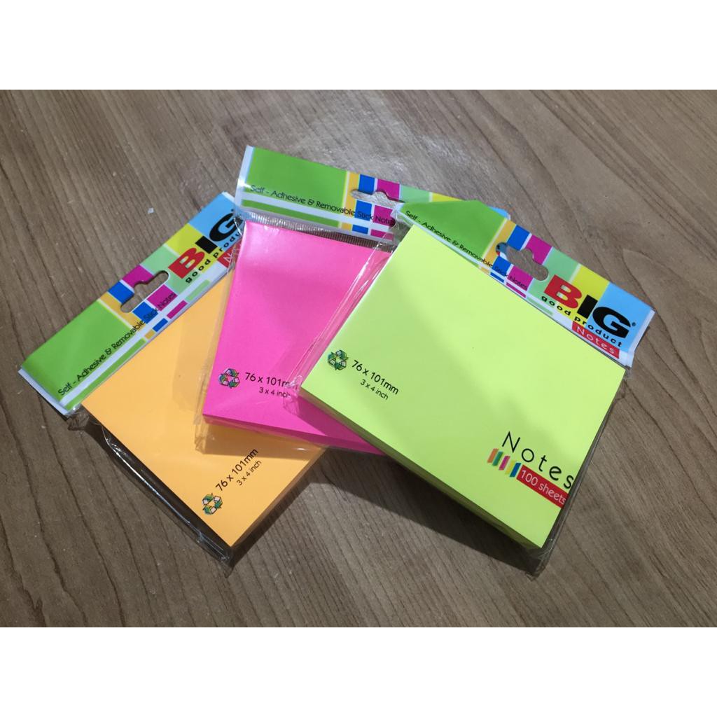 

Sticky Notes BIG 76 x 101mm (1 Warna) 100 Sheets