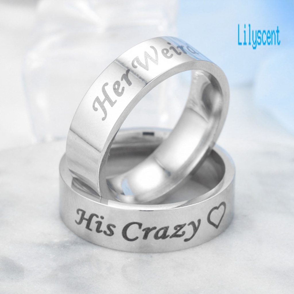 Cincin Pasangan Motif Ukir His Crazy Untuk Hari Valentine