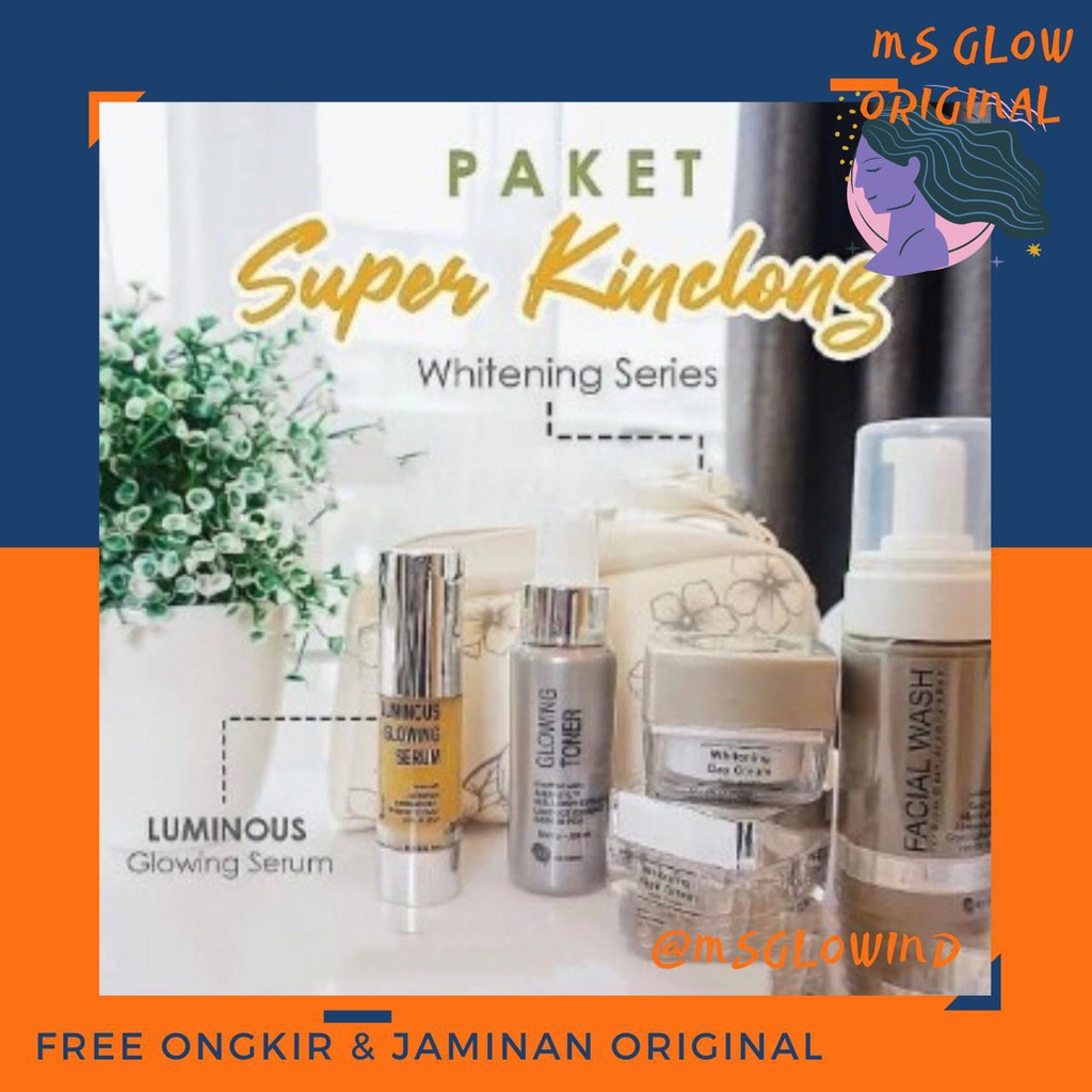 Ms Glow Paket Super kinclong whitening+Serum Luminous original bpom [ ORIGINAL 100% ]