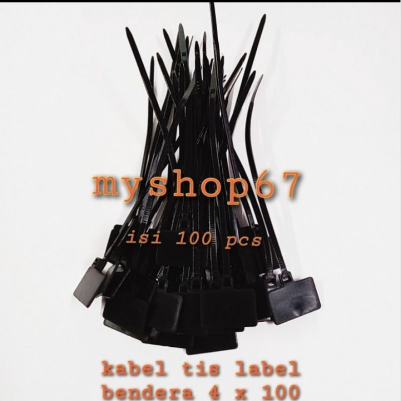 Cable Ties Label 4x100/Kabel ties Label 4x100 isi 100 Hitam