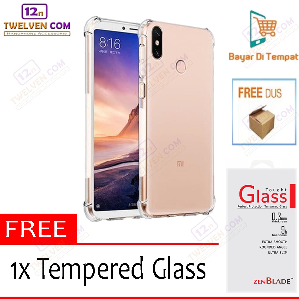 Case Anti Crack Softcase Casing Xiaomi Mi Max 3 - Free Tempered Glass