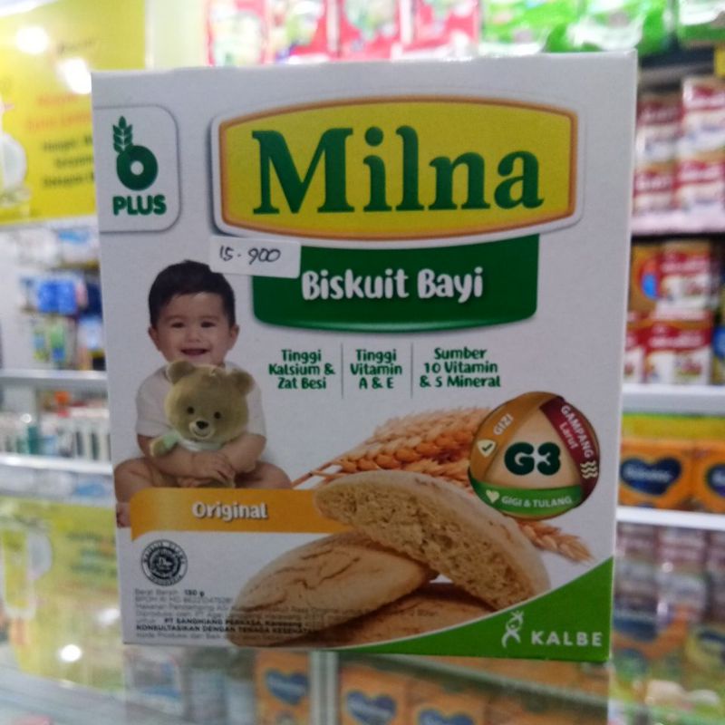 MILNA BISKUIT BAYI 6+ ORIGINAL, JERUK, PISANG, BERAS MERAH, KACANG HIJAU 130GR