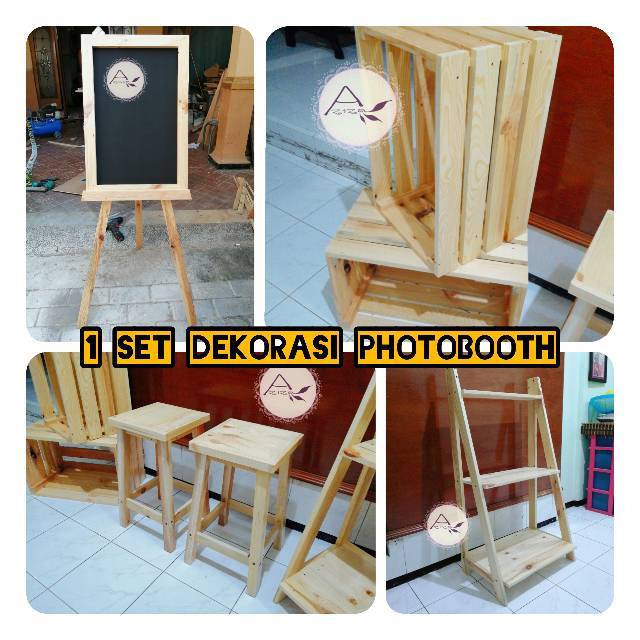 Set Dekorasi Wedding Photo booth Backdrop Wedding Kayu Jati Belanda