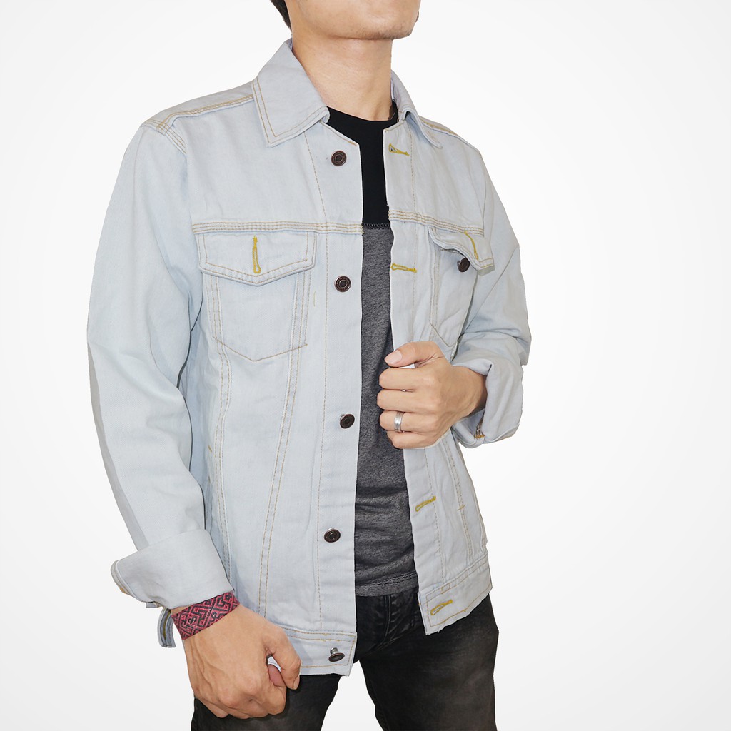 Olexs Jaket Denim Kekinian Light Blue Terbaru