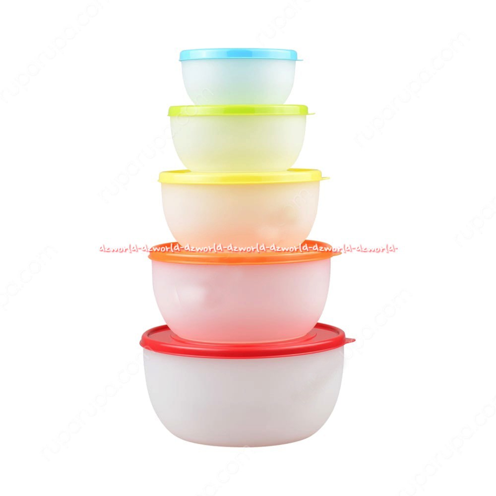 Ataru Nesting Bowls Mangkok Plastik Bulat Warna Warni 5pcs