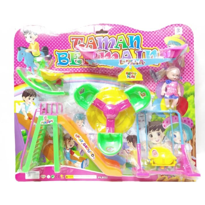 Mainan Anak Boneka Edukasi Taman Bermain set Seluncuran Mainan Anak Boneka Edukasi Taman Bermain set Seluncuran