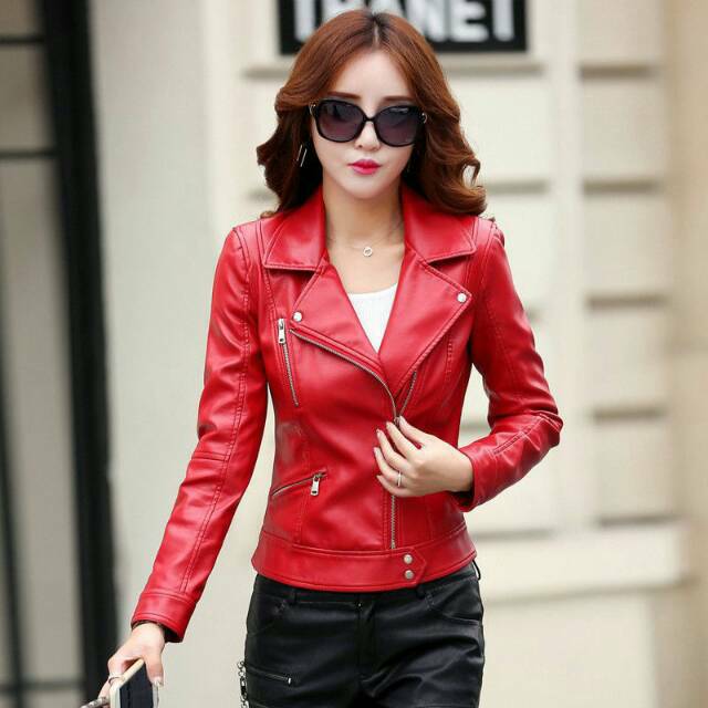 Jaket Wanita Kulit Elegant Pink ARL 033 Silverstone RFLA Ariel Noah Sintetis 90 mirip Kulit