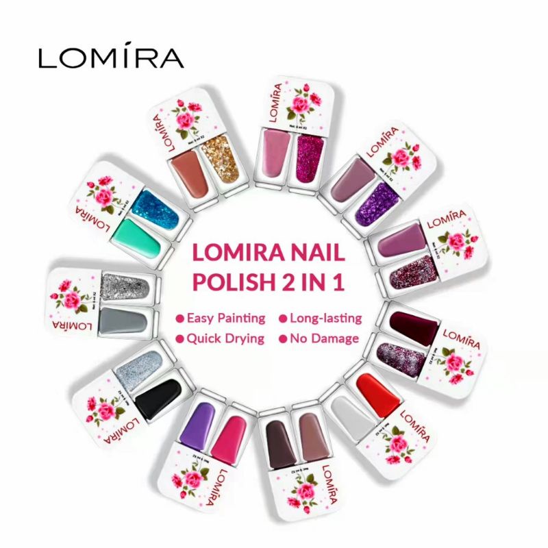 [ 𝗢𝗥𝗜 𝗕𝗣𝗢𝗠 ] LOMIRA 2 IN 1 NAIL POLISH ( CAT KUKU 2 IN 1 )