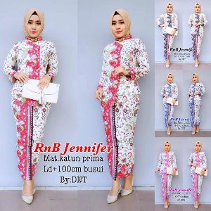 Unik Baju Batik Solo Batik RNB Jennifer Pramugari Putih kebaya Wanita Murah Diskon