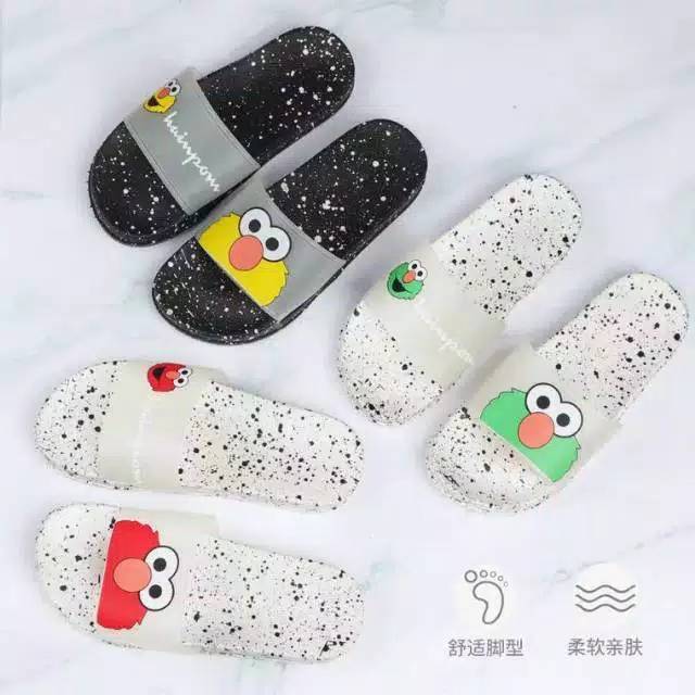  Sandal  SLOP ELMO  Sendal selop  motif timbul ELMO  Shopee  