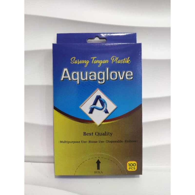 Sarung Tangan Plastik isi 100pcs/ Sarung Tangan Merk AquaGlove/