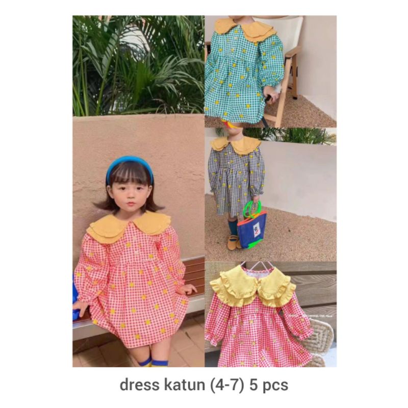 grosir 5 pcs dress anak import