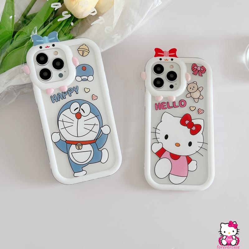 Soft Case Bumper Motif Kartun Hello Kitty Doraemon Untuk IPhone 7 8 Plus 13 11 12 Pro MAX 6 6S XR X XS MAX SE 2020
