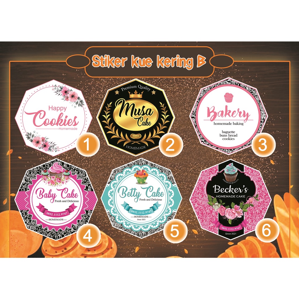 Stiker  Toples / Label Makanan / Stiker Kue / Label Merk Kue