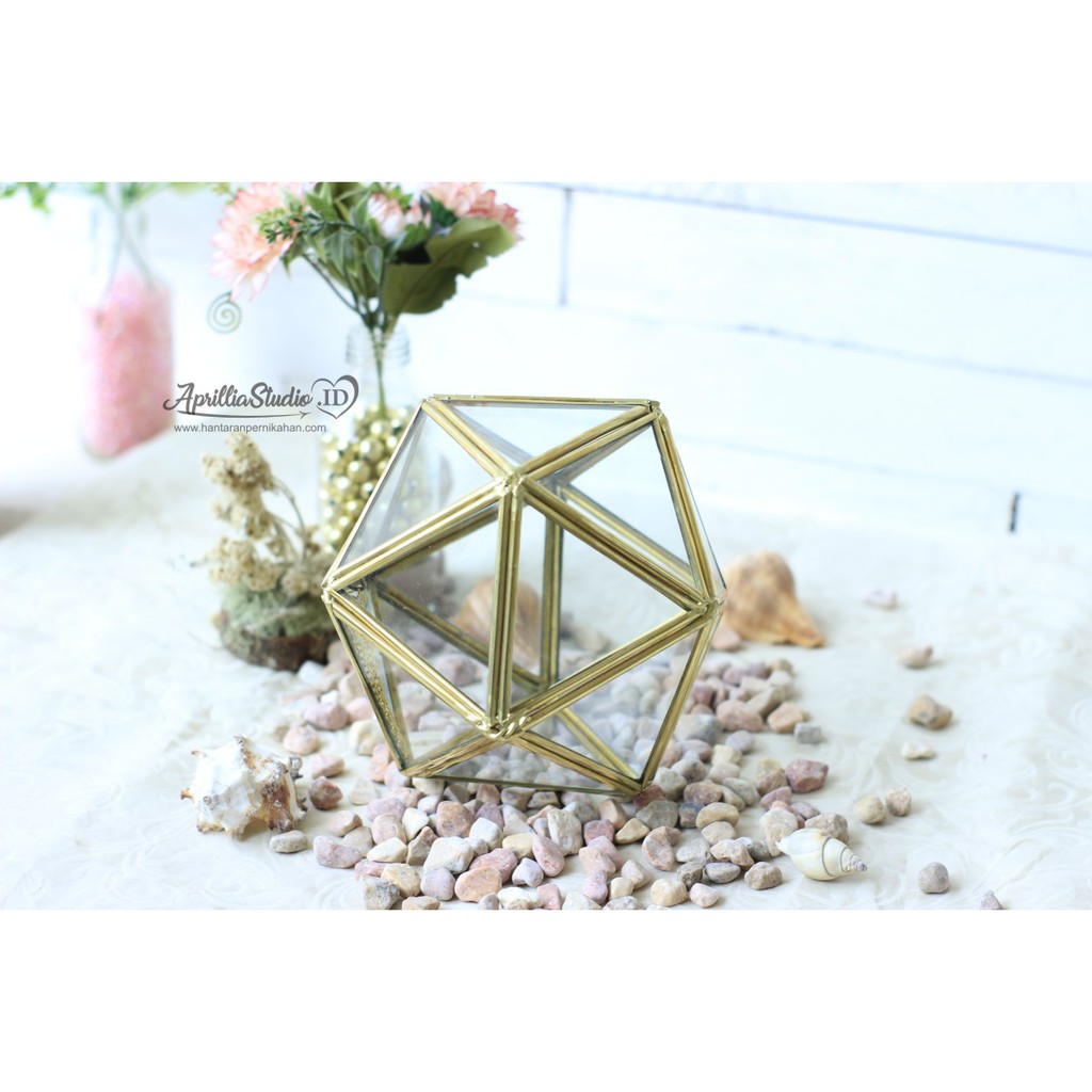 Kotak Perhiasan | Ringbox Terarium Ball Dimension UK 13x13x13 cm