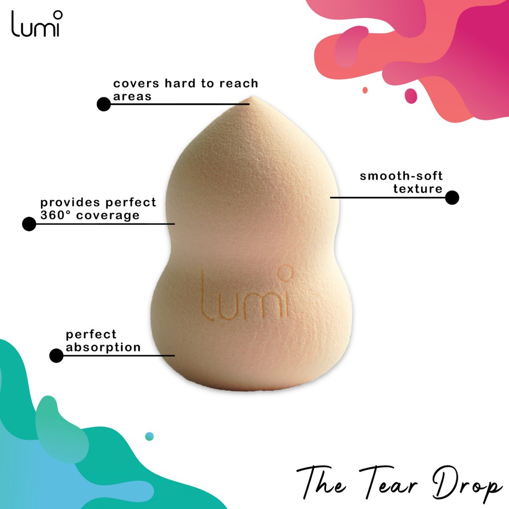 Lumi Makeup Sponge / Beauty Sponge Peach (Tear Drop) + Case, Original !