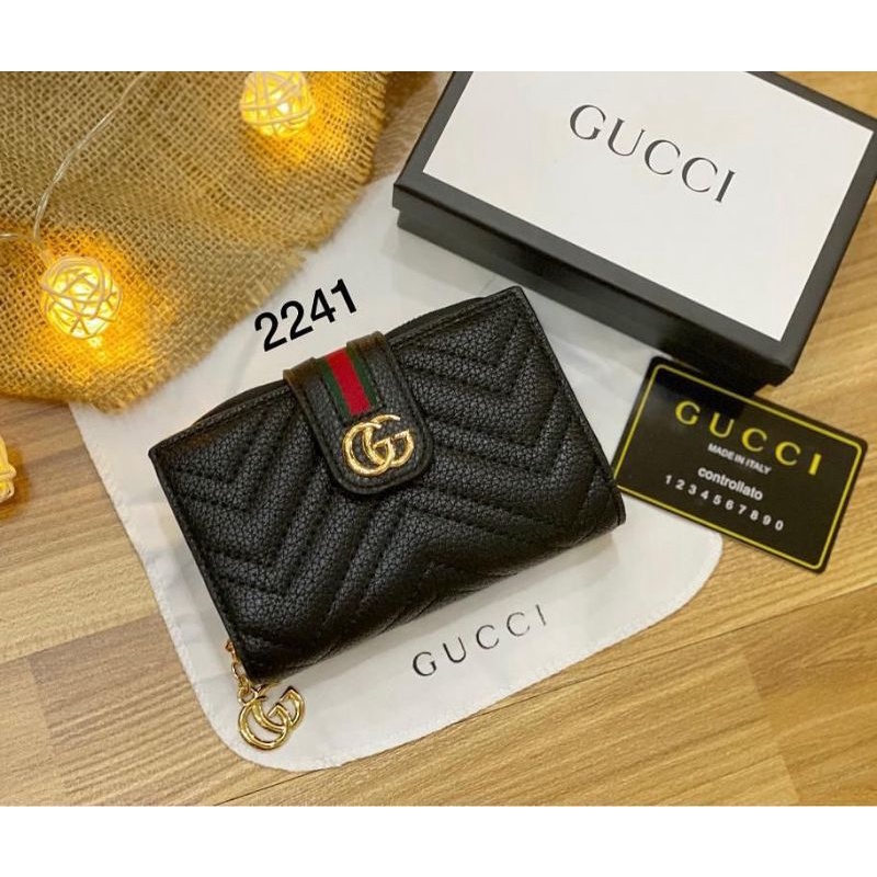 DOMPET WANITA DOMPET GUCCI UANG DAN KARTU FREE BOX