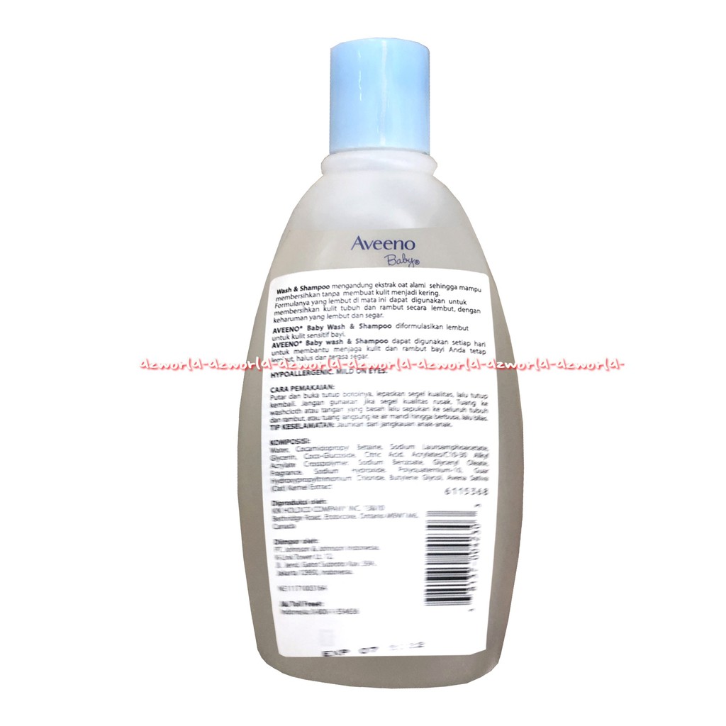 Aveeno Baby Wash &amp; Shampoo Natural Oat Extract 354ml Sabun Sampo Bayi Avenoo Aveno Bebi Wash Afeeno Afeno