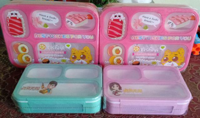Lunch Box Yooyee Sekat 6 Anti Tunpah Type 589   Yooyee Sekat 6 Lunch Box 5 Pcs Sponge Spon