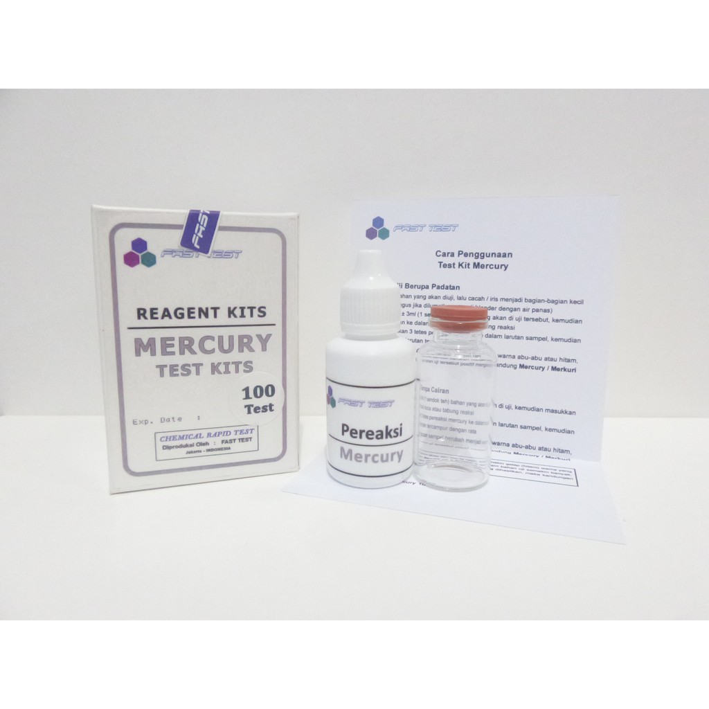 Reagent Test Kit Mercury (Merkuri), Alat Uji Cepat Kadar Merkuri