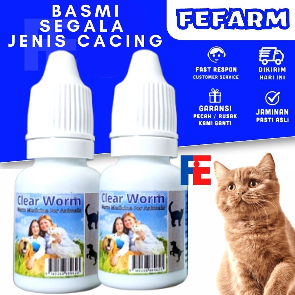 Obat Cacing Kucing Anjing Kelinci Clearworm FEFARM