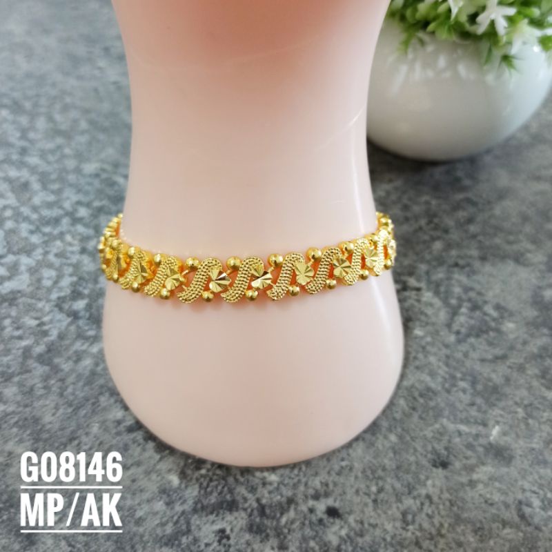 Gelang Xuping Fashion Rhodium Rantai Warna 24k G08146