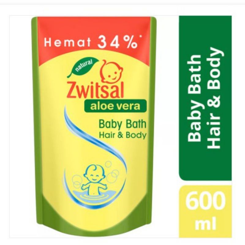 Zwitsal Sabun Bayi 600 ml Baby Bath Hair n Body aloe vera 600ml Sabun Mandi Bayi