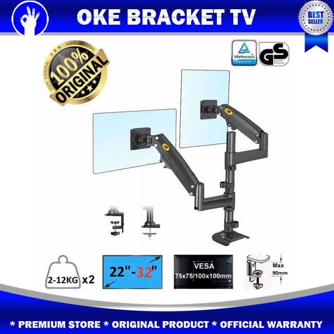 BRACKET TV LCD MONITOR 22&quot;-32&quot; NORTH BAYOU NB H180 TILT SWIVEL ROTATE