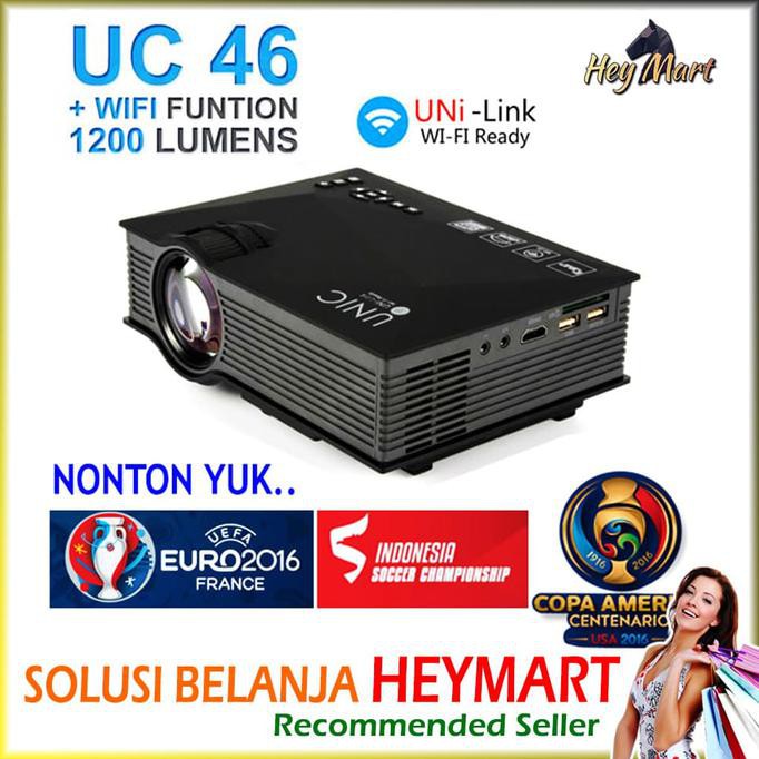 Unic Uc46 Wifi 1200 Lumens Mini Projector | Proyektor Infokus Nobar
