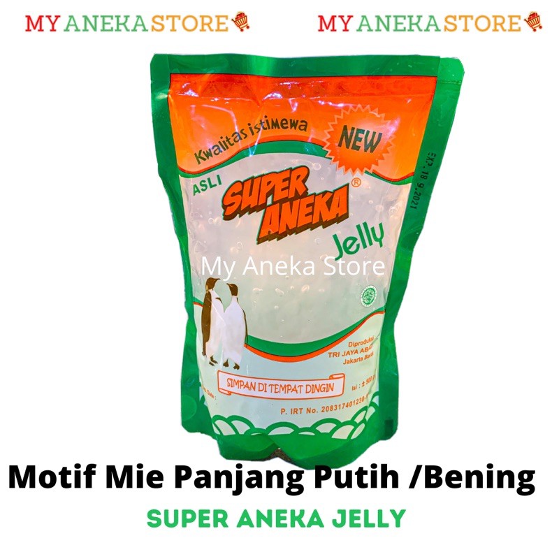 Jelly motif mie panjang kuning orange putih  “Super Aneka Jelly”